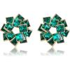image:imageBriLove Sparkling Geometric Crystal Rhinestones Square Cluster Statement Stud Earrings for Women Party Prom Emerald Color GoldTone