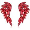 image:imageBriLove Sparkly Bling Marqusie Angle Wing Dangle Drop Earrings for Women Bride Bridesmaid Wedding Party Prom04Ruby Color GoldTone