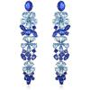 image:imageBriLove Sparkly Bling Rhinestones Marquise Teardrop Flower Cluster Dangle Earrings for Women Wedding Party Prom Jewelry AccessoryBlue SilverTone