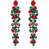 image:imageBriLove Sparkly Bling Rhinestones Marquise Teardrop Flower Cluster Dangle Earrings for Women Wedding Party Prom Jewelry AccessoryMulticolor GoldTone