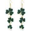 image:imageBriLove St Patricks Day Clover Earrings Dangling Hook Shamrock Green Earring for Women Party Prom AccessoriesMultiple Shamrock