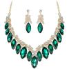 Emerald Color Gold-Tone