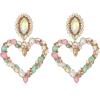 image:imageBriLove Stunning Gorgeous Large Heart Marquise Rhinestone Crystal Dangle Earrings for Women Brides Love Stud Iridescent AB GoldToned