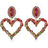 image:imageBriLove Stunning Gorgeous Large Heart Marquise Rhinestone Crystal Dangle Earrings for Women Brides Love Stud Vitrail Medium GoldToned