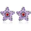 image:imageBriLove Stunning Gorgeous Rhinestone Marquise Simulated Pearl Floral StarShaped Stud Earrings for Women Summer Refreshing Seaside Idyllic HolidayPurple AntiqueGoldtone