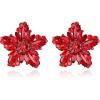 image:imageBriLove Stunning Gorgeous Rhinestone Marquise Simulated Pearl Floral StarShaped Stud Earrings for Women Summer Refreshing Seaside Idyllic HolidayRuby Color BlackTone
