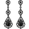 image:imageBriLove Wedding Bridal Elegant Crystal Flower Teardrop Marquise Chandelier Dangle Earrings for Women Black BlackTone