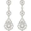 image:imageBriLove Wedding Bridal Elegant Crystal Flower Teardrop Marquise Chandelier Dangle Earrings for Women Clear SilverTone