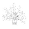 image:imageBriLove Wedding Bridal Hair Comb Hair Accessories with Crystal Bead Simulated Pearl Handmade Filigree for Women Clear SilverTone