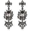 image:imageBriLove Womens Elegant Crystal Teardrop Flower Chandelier Dangle Earrings for Wedding Party PromGrey BlackTone
