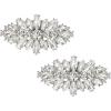image:imageBriLove Womens Sparkling Austrian Crystal Rhinestones Marquise Shoe Clips Wedding Party Boots Decoration CharmsClear SilverTone