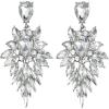 image:imageBriLove Womens Wedding Bridal Crystal Art Deco Marquise Teardrop Dangle Earrings for Brides01Clear SilverTone