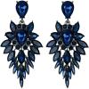 image:imageBriLove Womens Wedding Bridal Crystal Art Deco Marquise Teardrop Dangle Earrings for Brides02Sapphire Color BlackTone