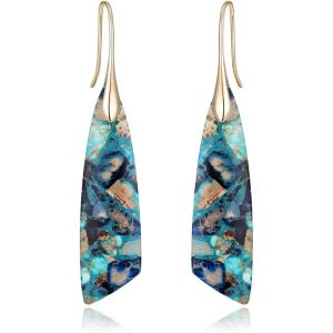 image:imageBriLove Dainty Elegant Natural Stone Unique Irregular Lightweight Dangle Drop Earrings Jewelry Gift for Birthday Party Prom AccessoriesBlue