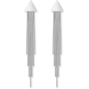 image:imageBriLove Fashion Long Chandelier Dangling Linear Triangle Tassel Dangle Drop Pierced Earring for WomenSilverTone