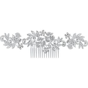 image:imageBriLove Womens Bohemian Boho Crystal Cluster Flower Vine Leaf Wedding Bride Bling Hair CombStyle 01