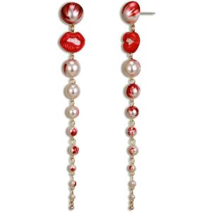 image:imageBrilove Halloween Blood Lips Pearls Drop EarringsGothic Vampire Long Drops Dangle Pierced Earrings for Women Costume Cosplay Jewelry