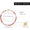 image:imageBriLove Handmade Unique Nature Stone Colorful Rainbow Turqoise Strand Choker Necklace for Women Beach Summer JewelryCircle Red