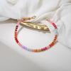 image:imageBriLove Handmade Unique Nature Stone Colorful Rainbow Turqoise Strand Choker Necklace for Women Beach Summer JewelryCircle Red