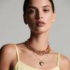 image:imageBriLove Handmade Unique Nature Stone Colorful Rainbow Turqoise Strand Choker Necklace for Women Beach Summer JewelryCircle Red