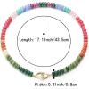 image:imageBriLove Handmade Unique Nature Stone Colorful Rainbow Turqoise Strand Choker Necklace for Women Beach Summer JewelryDouble Heart