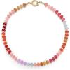 image:imageBriLove Handmade Unique Nature Stone Colorful Rainbow Turqoise Strand Choker Necklace for Women Beach Summer JewelryCircle Red