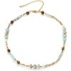 image:imageBriLove Handmade Unique Nature Stone Colorful Rainbow Turqoise Strand Choker Necklace for Women Beach Summer JewelryCylinder
