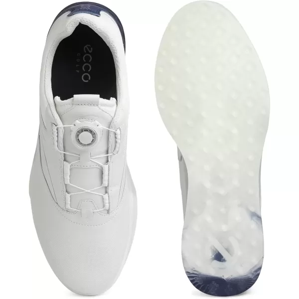 imageECCO Mens SThree Boa Goretex Waterproof Hybrid Golf ShoeWhiteBlue DepthsBright White