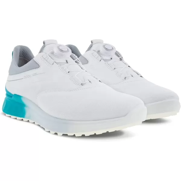 imageECCO Mens SThree Boa Goretex Waterproof Hybrid Golf ShoeWhiteCaribbeanConcrete