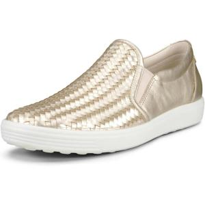 imageECCO Mens Soft 7 SlipOn 20 SneakerPure White Gold