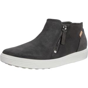 imageECCO Womens Soft 7 Side Zip Bootie SneakerDark Shadow Nubuck