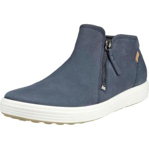 imageECCO Womens Soft 7 Side Zip Bootie SneakerMarine Nubuck