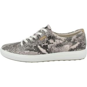 imageECCO Womens Soft 7 GoreTex Tie SneakerLimestoneBlack Snake