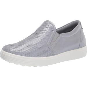 imageECCO Womens Soft 7 Woven Slip On 20 SneakerSilver Grey Metallic