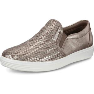 imageECCO Womens Soft 7 Woven Slip On 20 SneakerStone Metallic