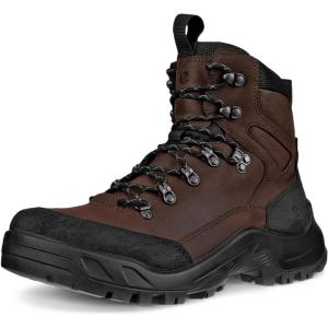 imageECCO Mens Offroad Waterproof High Lace Up Hiking BootBlack NubuckMocha Oil Nubuck