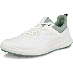 imageECCO Mens Core Lace Waterproof Golf ShoeWhiteSedum Green