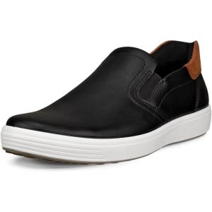 imageECCO Mens Soft 7 Easy Slip on SneakerBlackCognac
