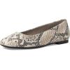imageECCO Womens Margot Plain Toe Ballerina Ballet FlatDark Clay Snake Print
