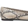 imageECCO Womens Margot Plain Toe Ballerina Ballet FlatDark Clay Snake Print