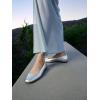 imageECCO Womens Margot Plain Toe Ballerina Ballet FlatPure Silver