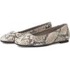 imageECCO Womens Margot Plain Toe Ballerina Ballet FlatDark Clay Snake Print