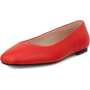 imageECCO Womens Margot Plain Toe Ballerina Ballet FlatScarlet