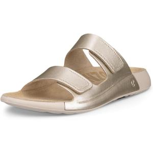 imageECCO Mens Cozmo Two Band Slide SandalPure White Gold Metallic