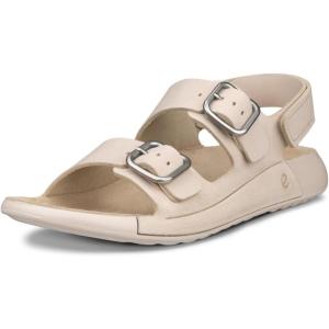 imageECCO Womens Cozmo Three Band Buckle SandalLimestone Nubuck