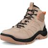 imageECCO Womens Offroad Waterproof Mid Hiking BootNude Oil NubuckCoral Nubuck