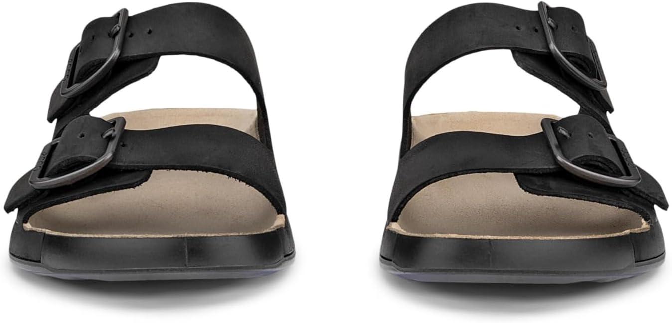 imageECCO Mens Cozmo Two Band Buckle Slide SandalBlack Nubuck