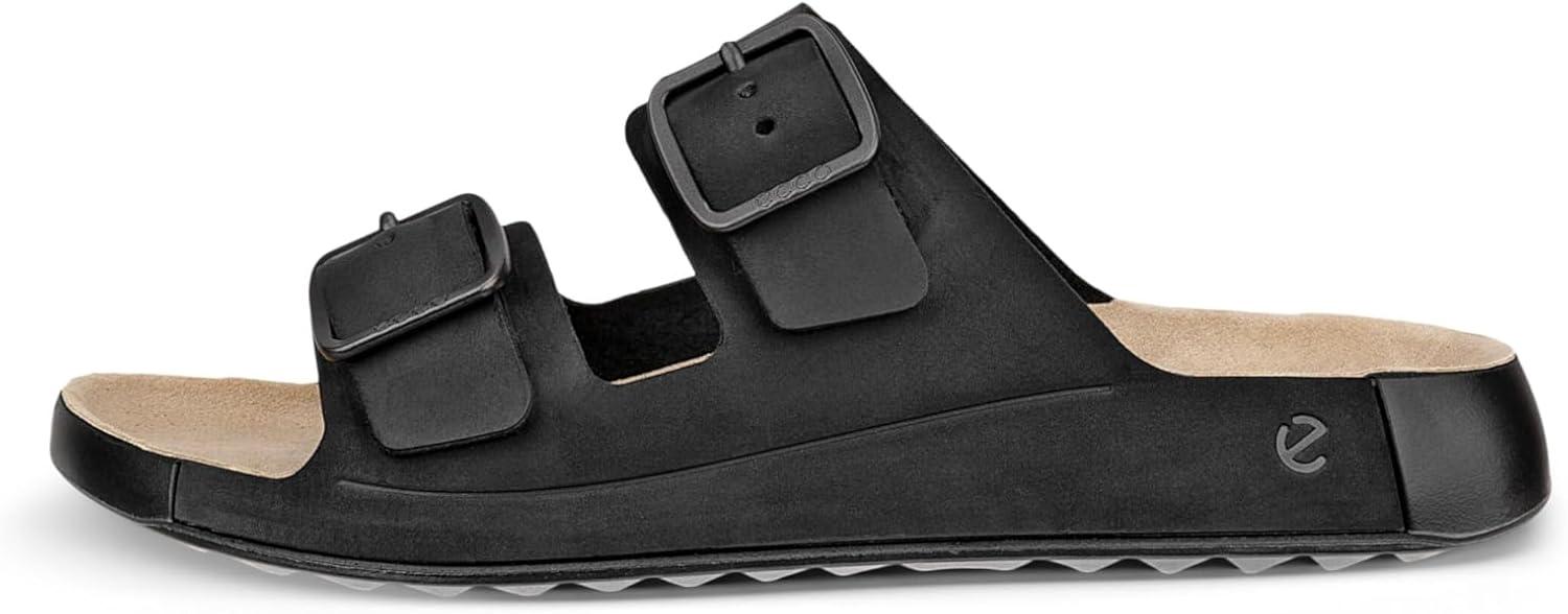 imageECCO Mens Cozmo Two Band Buckle Slide SandalBlack Nubuck