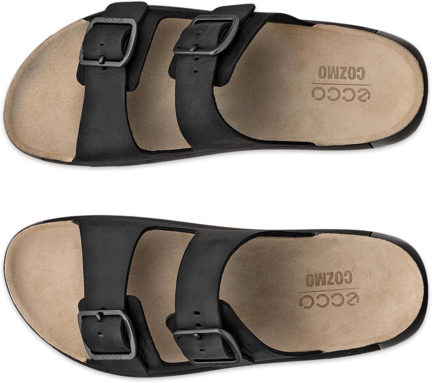 imageECCO Mens Cozmo Two Band Buckle Slide SandalBlack Nubuck