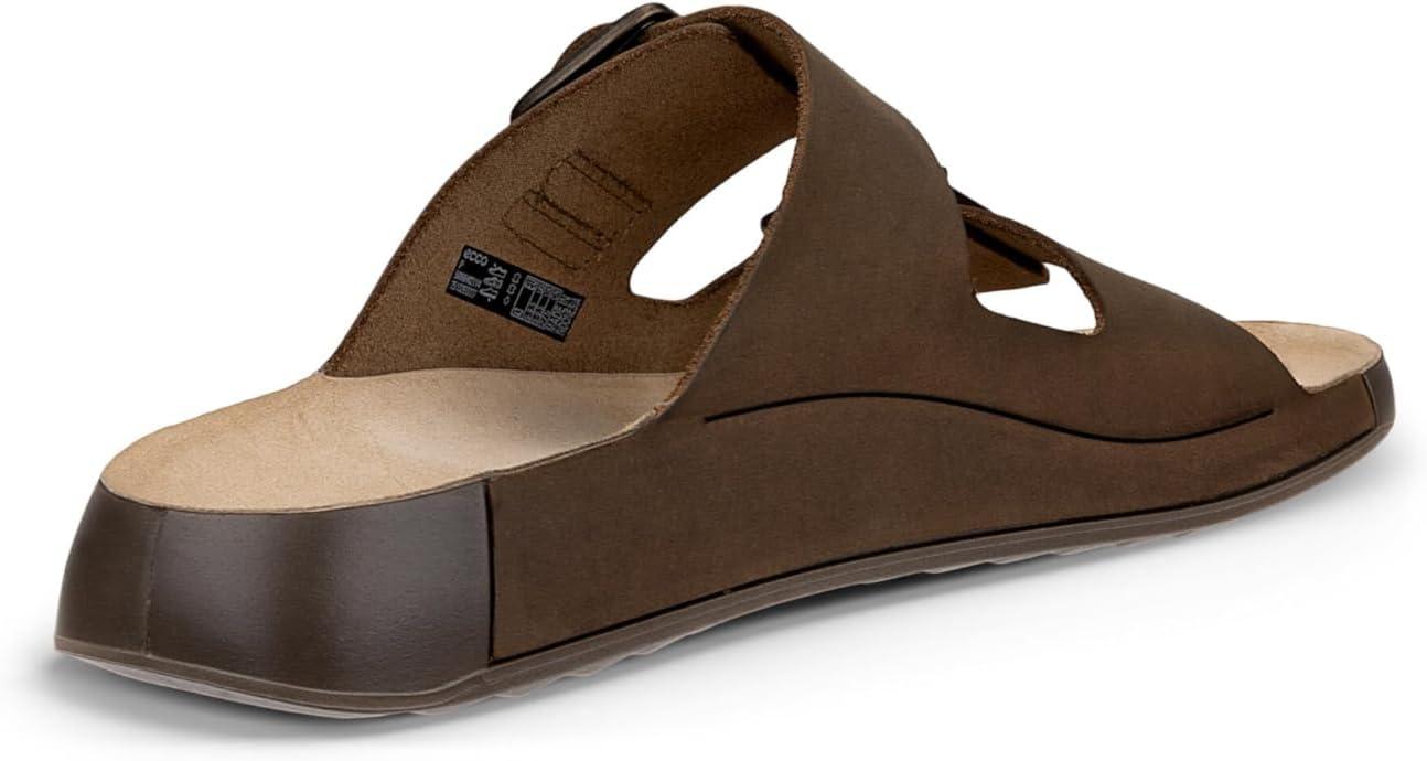 imageECCO Mens Cozmo Two Band Buckle Slide SandalNutmeg Brown Nubuck
